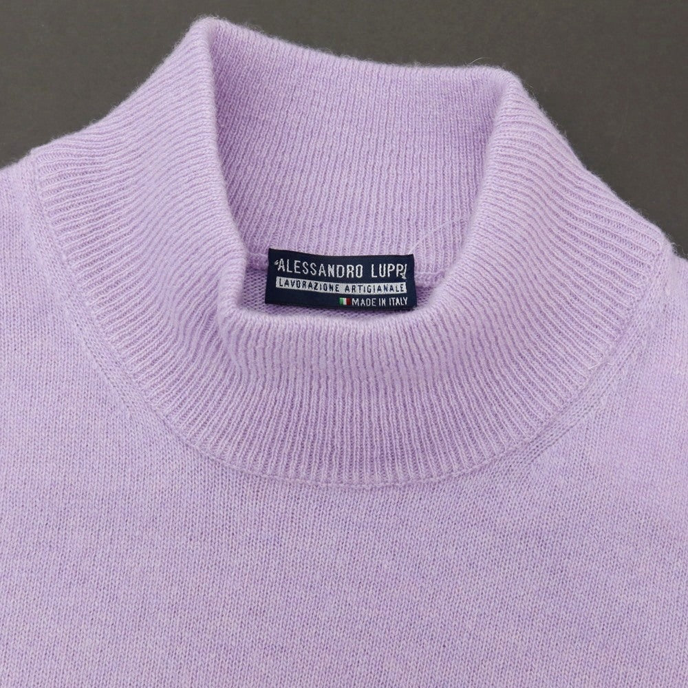 【中古】アレッサンドロルッピ Alessandro Luppi ウールカシミヤ ハイネック プルオーバーニット ライトパープル【サイズ44】【 状態ランクA 】【 メンズ 】