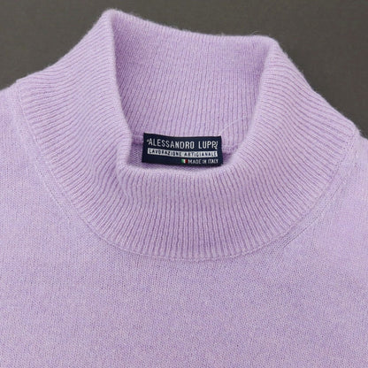 【中古】アレッサンドロルッピ Alessandro Luppi ウールカシミヤ ハイネック プルオーバーニット ライトパープル【サイズ44】【 状態ランクA 】【 メンズ 】