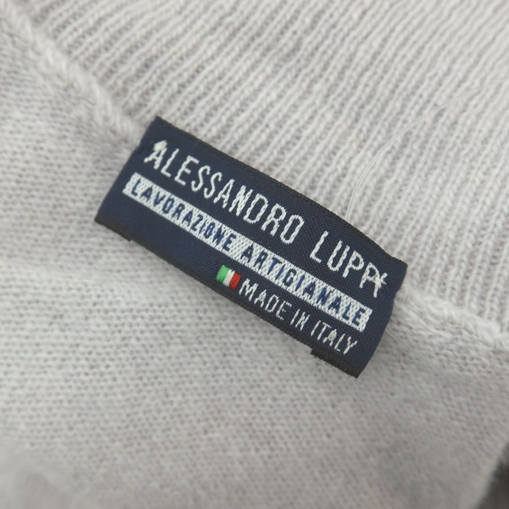 【中古】アレッサンドロルッピ Alessandro Luppi ウールカシミヤ タートルネック プルオーバーニット グレイッシュサックスブルー【サイズ44】【 状態ランクB 】【 メンズ 】