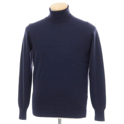 【中古】アレッサンドロルッピ Alessandro Luppi ウールカシミヤ タートルネック プルオーバーニット ネイビー【サイズ44】【 状態ランクB 】【 メンズ 】