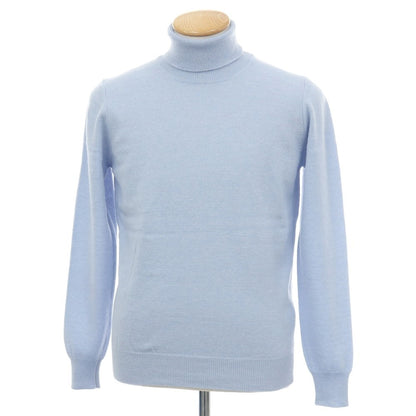 【中古】アレッサンドロルッピ Alessandro Luppi ウールカシミヤ タートルネック プルオーバーニット ライトブルー【サイズ44】【 状態ランクA 】【 メンズ 】