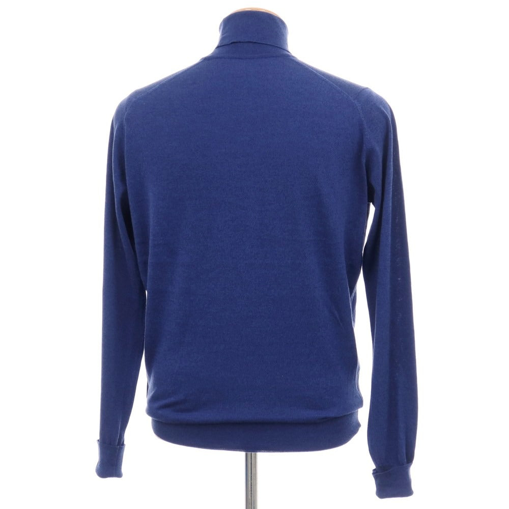 【中古】ジョンスメドレー JOHN SMEDLEY ハイゲージ ウールコットン タートルネック プルオーバーニット ダークブルー【サイズS】【 状態ランクB 】【 メンズ 】