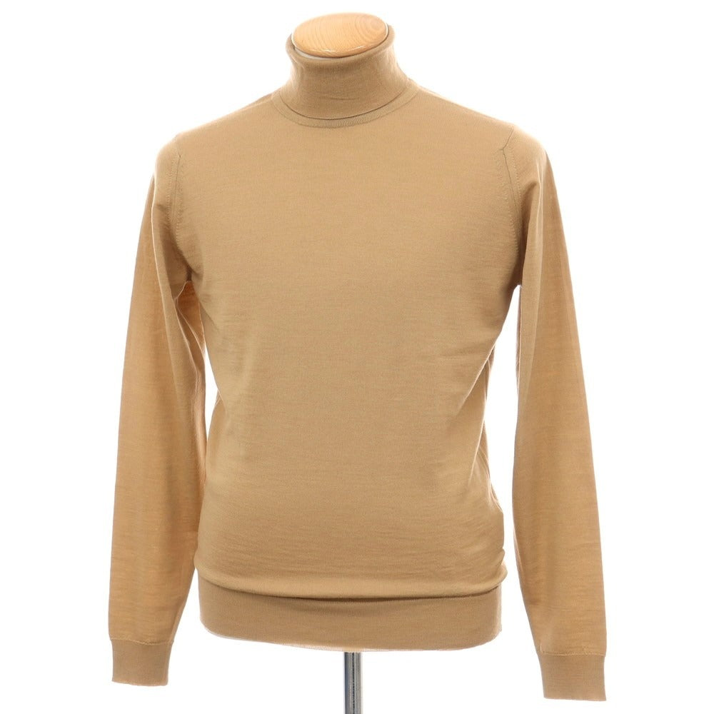 【中古】ジョンスメドレー JOHN SMEDLEY ハイゲージ ウール タートルネック プルオーバーニット キャメルベージュ【サイズS】【 状態ランクC 】【 メンズ 】