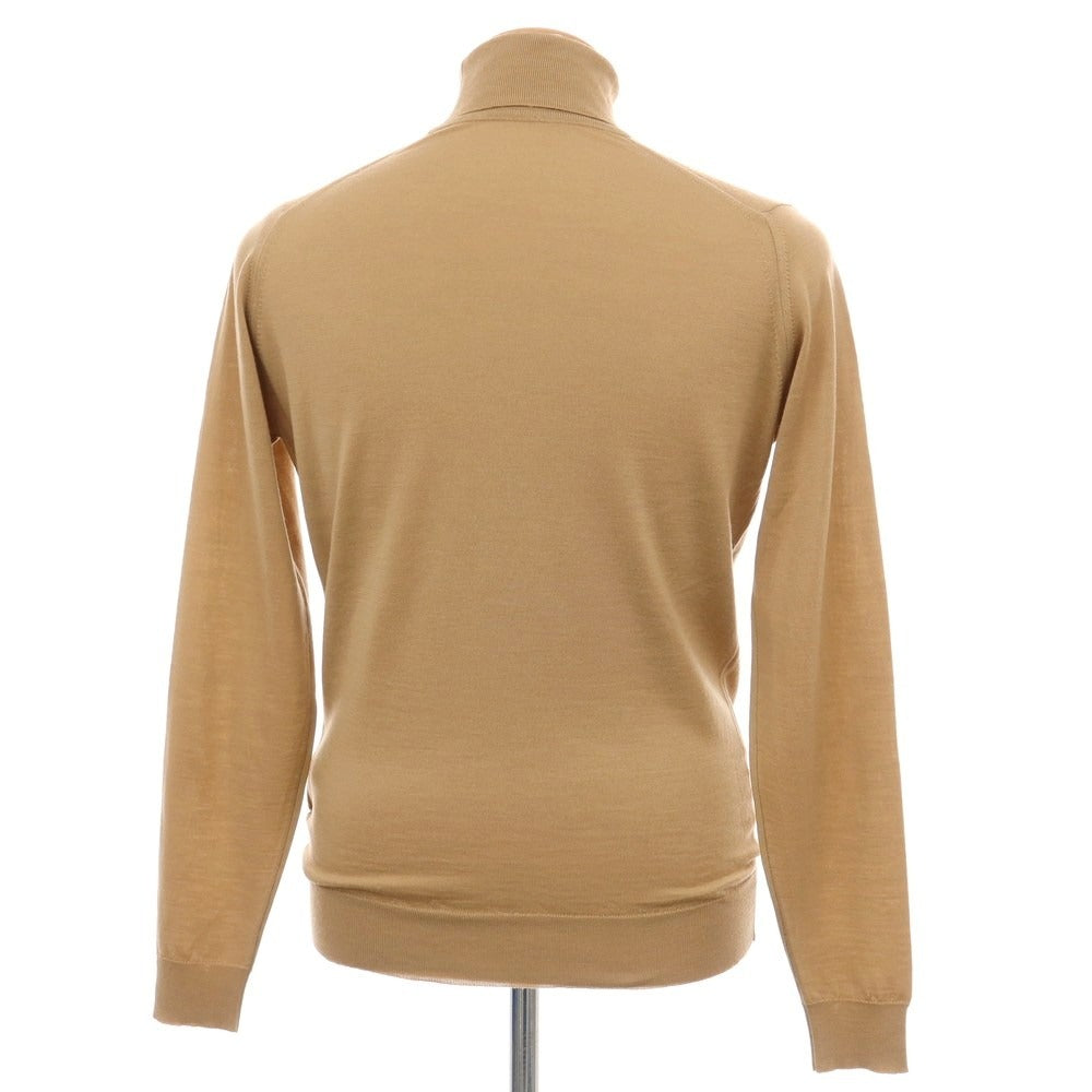 【中古】ジョンスメドレー JOHN SMEDLEY ハイゲージ ウール タートルネック プルオーバーニット キャメルベージュ【サイズS】【 状態ランクC 】【 メンズ 】