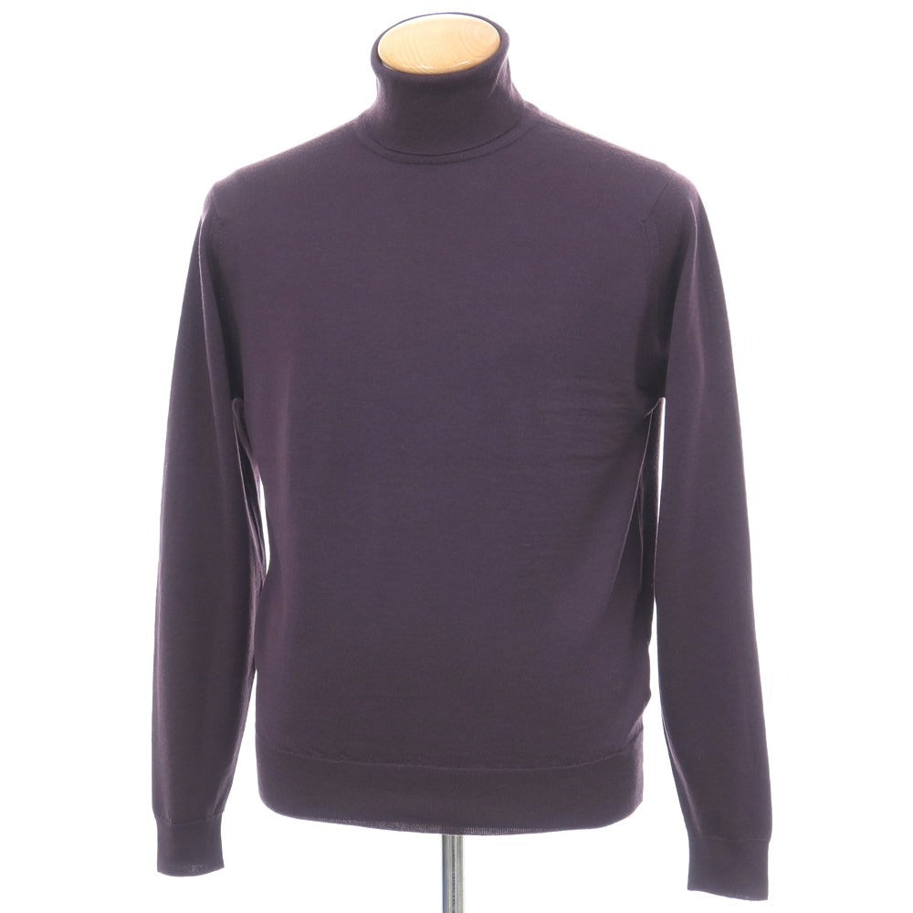 【中古】ジョンスメドレー JOHN SMEDLEY ハイゲージ ウール タートルネック プルオーバーニット パープル【サイズS】【 状態ランクB 】【 メンズ 】