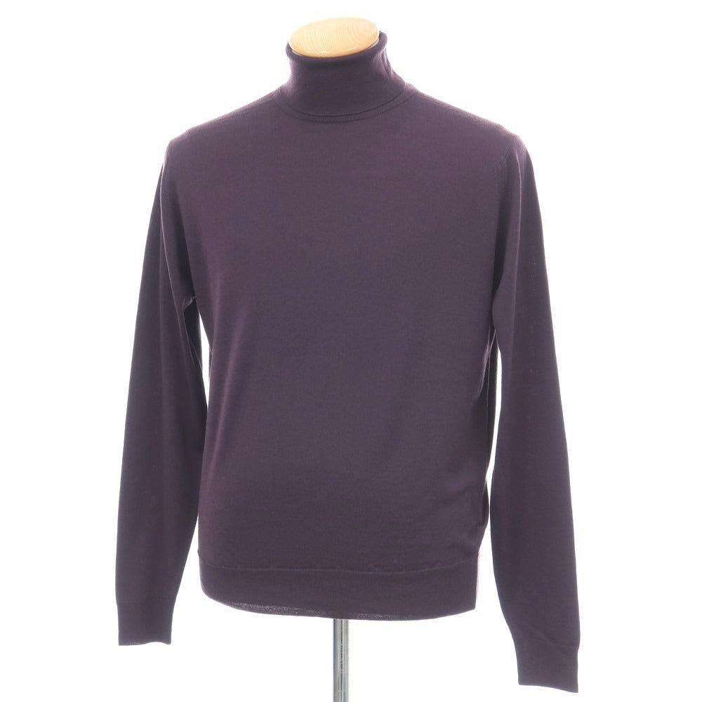 【中古】ジョンスメドレー JOHN SMEDLEY ハイゲージ ウール タートルネック プルオーバーニット パープル【サイズS】【 状態ランクA 】【 メンズ 】