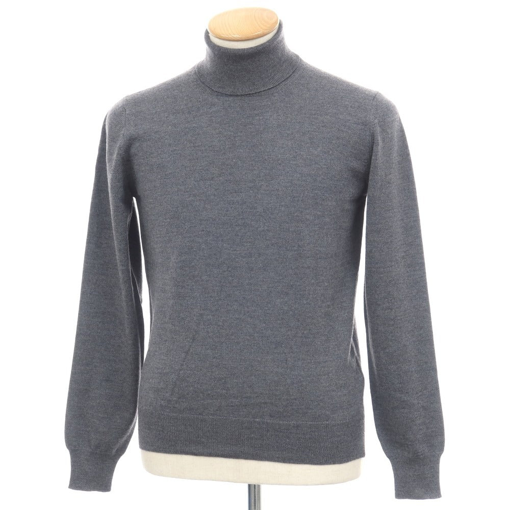 【中古】グランサッソ GRAN SASSO ウール タートルネック プルオーバーニット グレー【サイズ44】【 状態ランクB 】【 メンズ 】