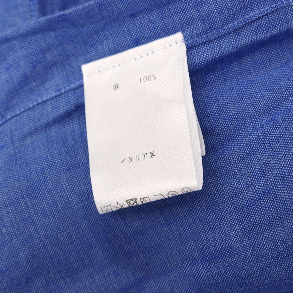 【中古】フィナモレ Finamore リネン 隠しボタンダウンワンピースカラー カジュアルシャツ ブルー【サイズS】【 状態ランクB 】【 メンズ 】