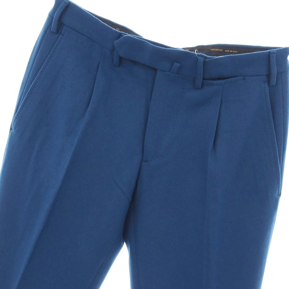 【中古】サンタニエッロ SANTANIELLO RIMA ウールナイロン ドレススラックスパンツ ブルー系【サイズ44】【 状態ランクA 】【 メンズ 】