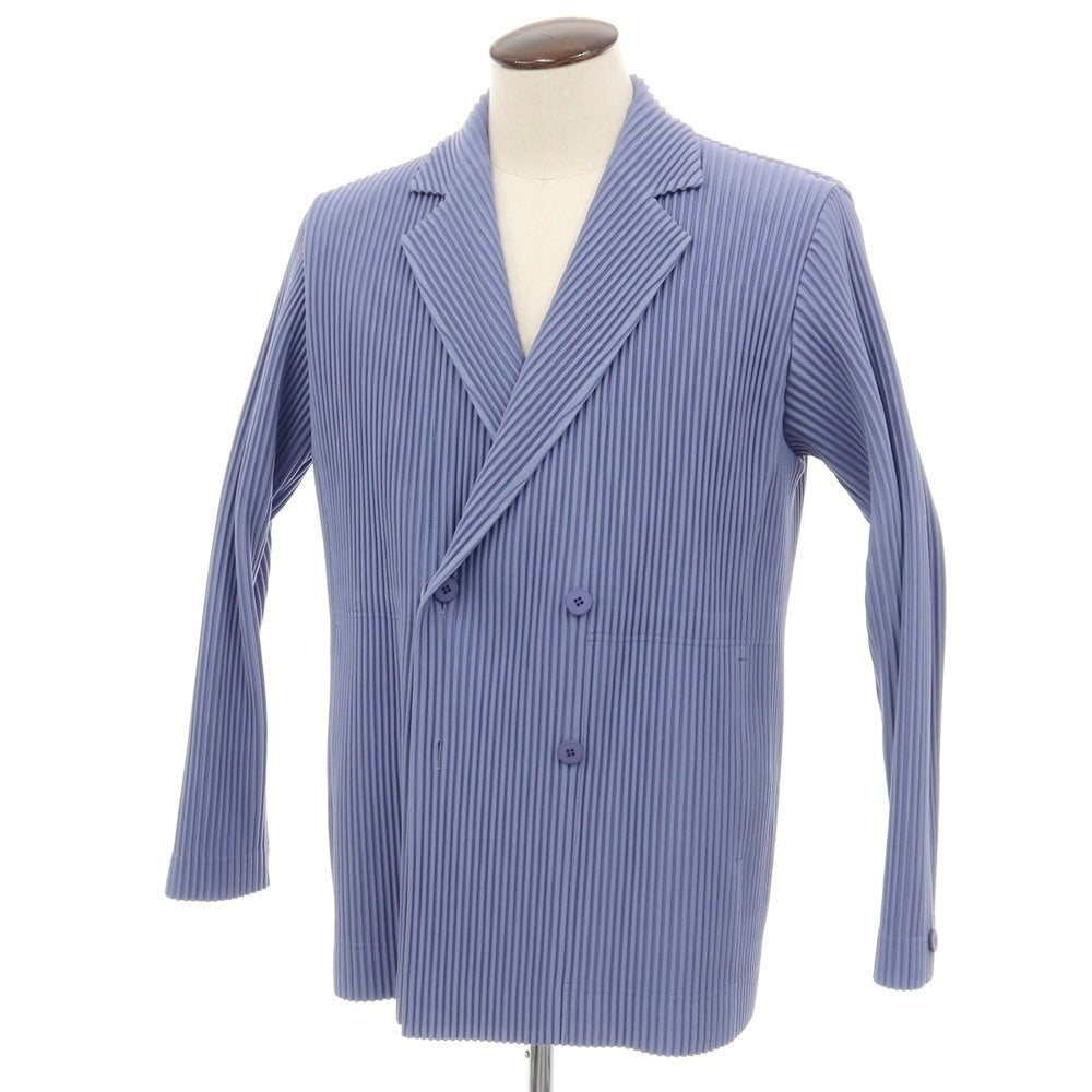 【中古】オム プリッセ イッセイミヤケ HOMME PLISSE ISSEY MIYAKE 2026年春夏 プリーツ加工 ダブル4B カジュアルジャケット ダスティバイオレット【サイズ表記なし（L位）】【 状態ランクA 】【 メンズ 】