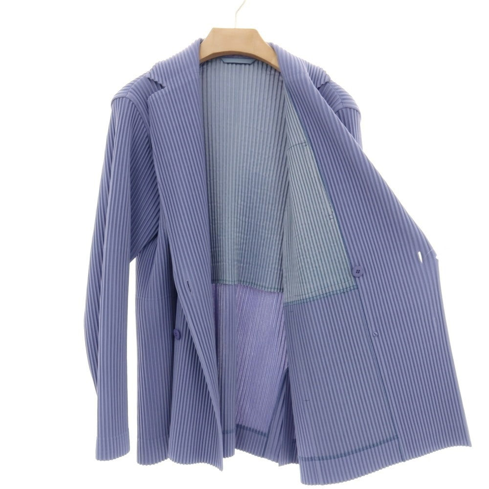 【中古】オム プリッセ イッセイミヤケ HOMME PLISSE ISSEY MIYAKE 2026年春夏 プリーツ加工 ダブル4B カジュアルジャケット ダスティバイオレット【サイズ表記なし（L位）】【 状態ランクA 】【 メンズ 】