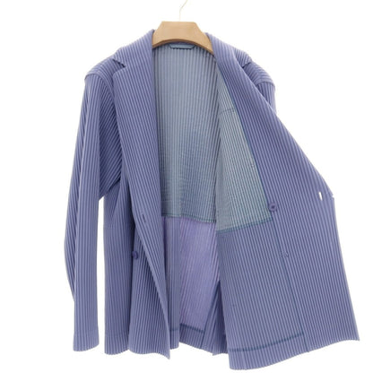 【中古】オム プリッセ イッセイミヤケ HOMME PLISSE ISSEY MIYAKE 2026年春夏 プリーツ加工 ダブル4B カジュアルジャケット ダスティバイオレット【サイズ表記なし（L位）】【 状態ランクA 】【 メンズ 】