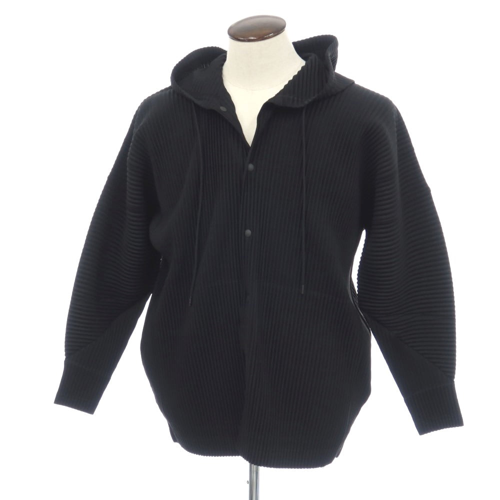 【中古】オム プリッセ イッセイミヤケ HOMME PLISSE ISSEY MIYAKE 2026年春夏 プリーツ加工 フーデッドブルゾン ブラック【サイズ表記なし（L位）】【 状態ランクA 】【 メンズ 】