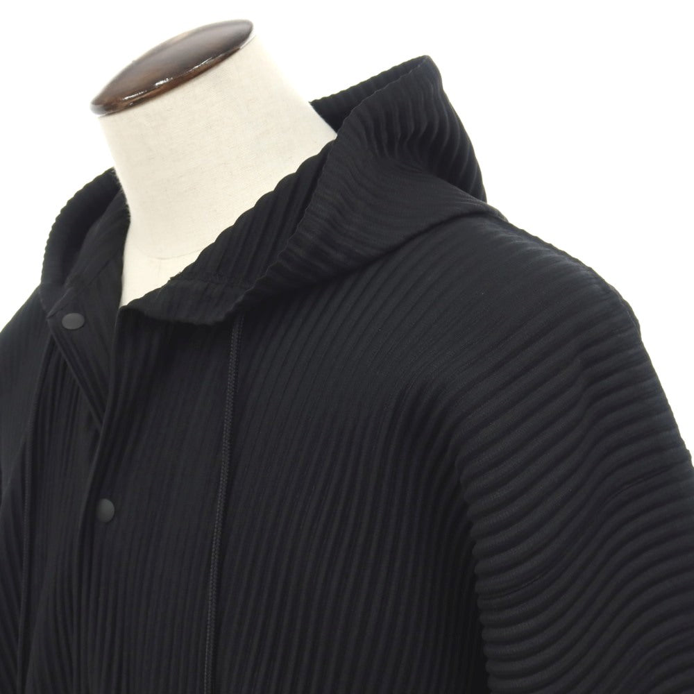 【中古】オム プリッセ イッセイミヤケ HOMME PLISSE ISSEY MIYAKE 2026年春夏 プリーツ加工 フーデッドブルゾン ブラック【サイズ表記なし（L位）】【 状態ランクA 】【 メンズ 】