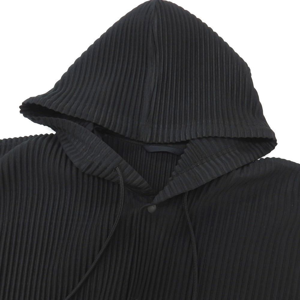 【中古】オム プリッセ イッセイミヤケ HOMME PLISSE ISSEY MIYAKE 2026年春夏 プリーツ加工 フーデッドブルゾン ブラック【サイズ表記なし（L位）】【 状態ランクA 】【 メンズ 】