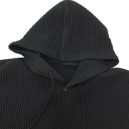【中古】オム プリッセ イッセイミヤケ HOMME PLISSE ISSEY MIYAKE 2026年春夏 プリーツ加工 フーデッドブルゾン ブラック【サイズ表記なし（L位）】【 状態ランクA 】【 メンズ 】