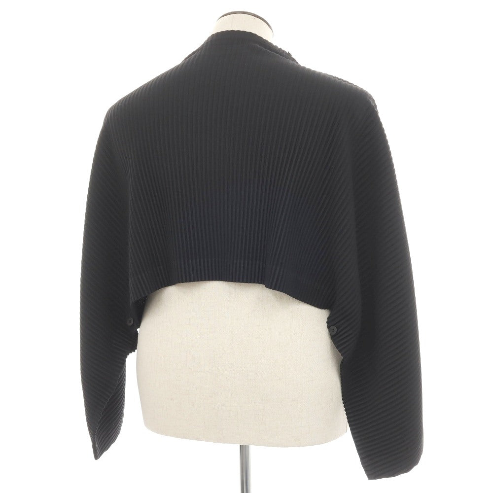 【中古】オム プリッセ イッセイミヤケ HOMME PLISSE ISSEY MIYAKE 2026年春夏 プリーツジャージー ショート丈 モックネック カットソー ブラック【サイズ表記なし（L位）】【 状態ランクA 】【 メンズ 】
