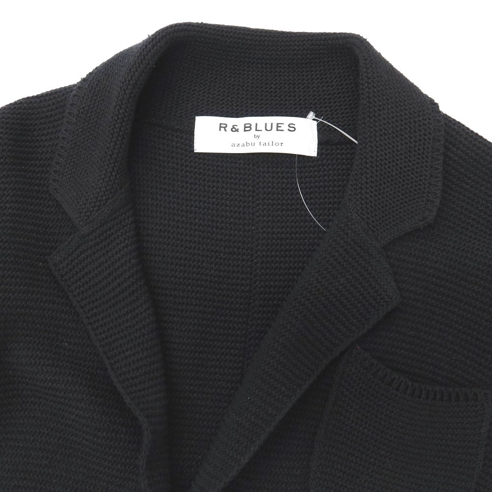 【中古】アザブテーラー azabu tailor R&amp;BLUES コットンアクリル ジャケット型 カーディガン ブラック【サイズM】【 状態ランクB 】【 メンズ 】