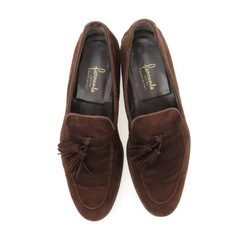 【中古】フェランテ FERRANTE スエード ローファー ブラウン【サイズ5 1/2】【 状態ランクC 】【 メンズ 】