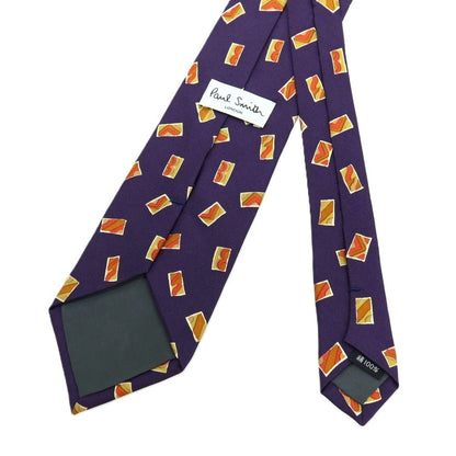 【中古】ポールスミス Paul Smith シルク プリント 小紋柄ネクタイ パープル【 状態ランクB 】【 メンズ 】