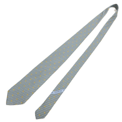 【中古】エルメネジルドゼニア Ermenegildo Zegna シルク プリント ゾウ エレファント柄ネクタイ グリーン系xライトブルー【 状態ランクB 】【 メンズ 】
