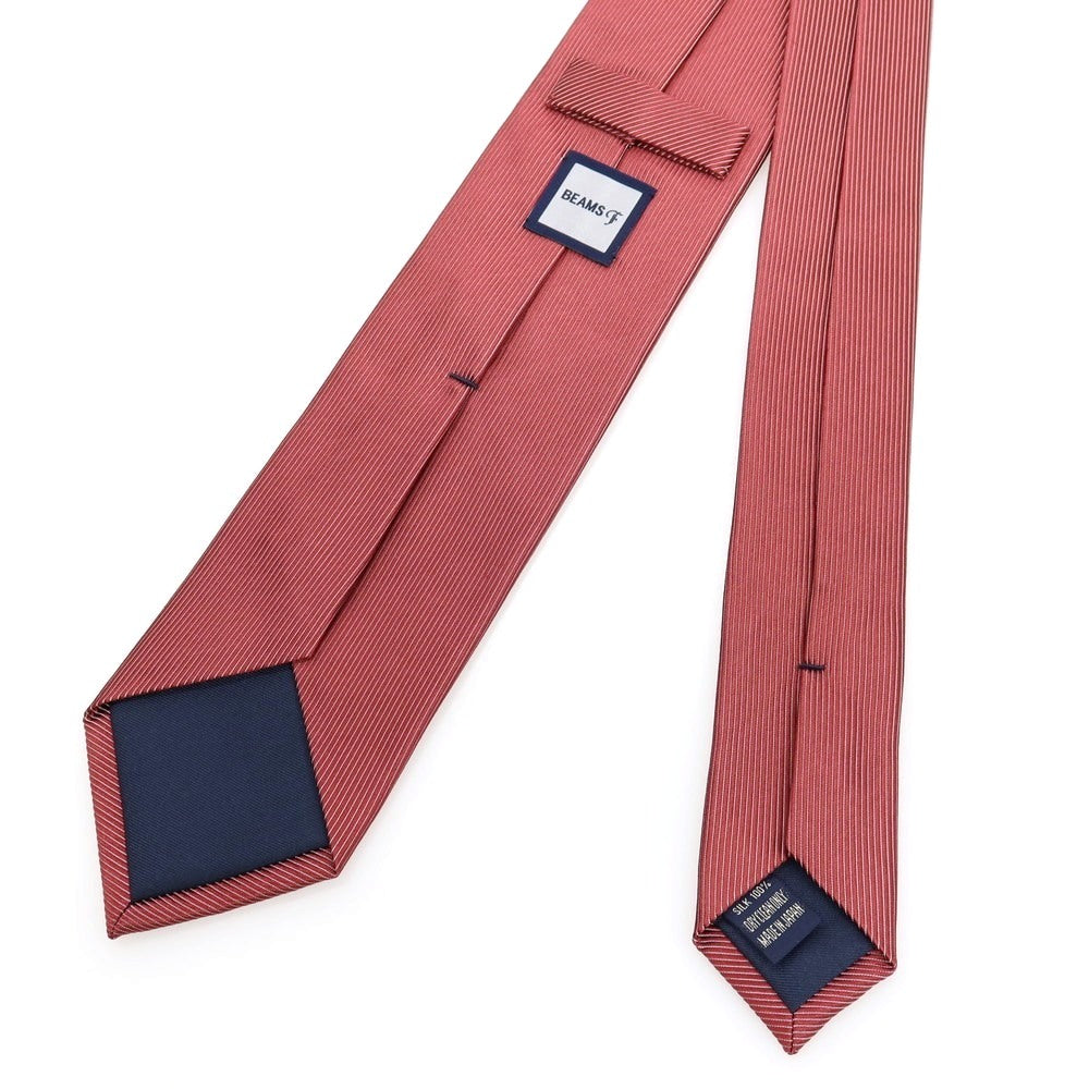 【中古】ビームスエフ BEAMS F シルク 無地ネクタイ レッドxホワイト【 状態ランクA 】【 メンズ 】