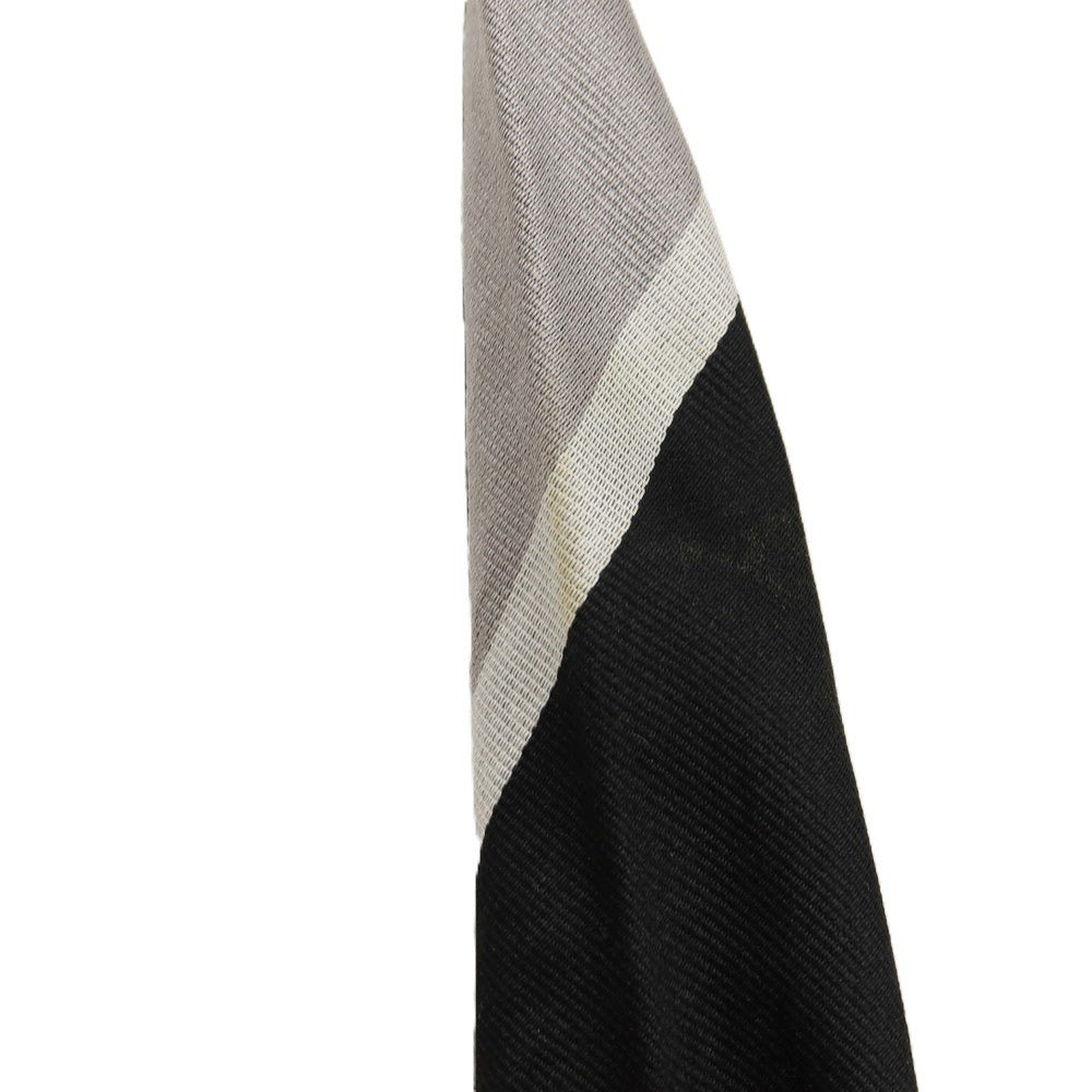 【中古】ジョン コンフォート JOHN COMFORT シルク ストライプ柄ネクタイ ブラックxグレー【 状態ランクC 】【 メンズ 】