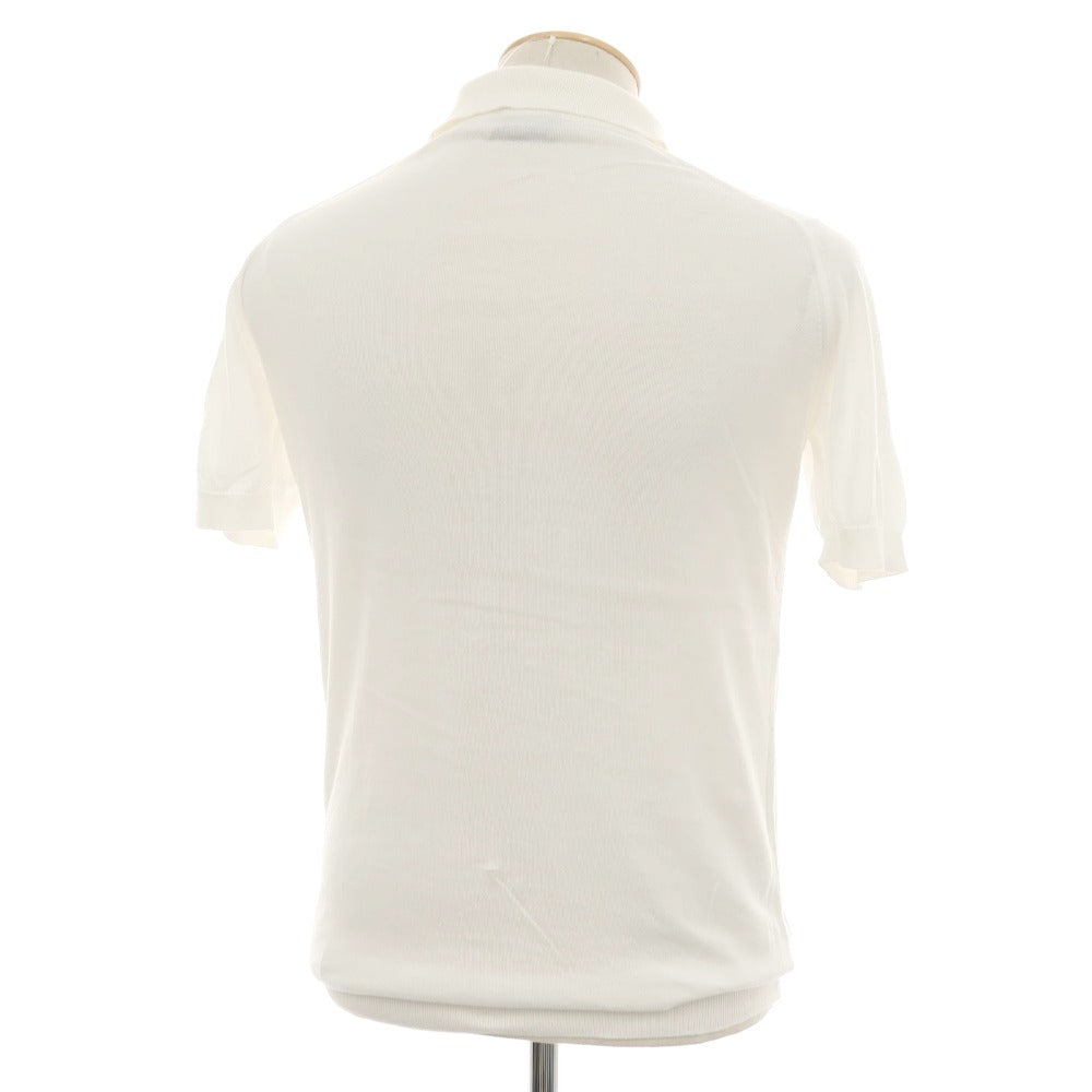 【中古】ジョンスメドレー JOHN SMEDLEY シーアイランドコットン ハイゲージ 半袖 ポロニット ホワイト【サイズS】【 状態ランクB 】【 メンズ 】