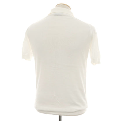 【中古】ジョンスメドレー JOHN SMEDLEY シーアイランドコットン ハイゲージ 半袖 ポロニット ホワイト【サイズS】【 状態ランクB 】【 メンズ 】