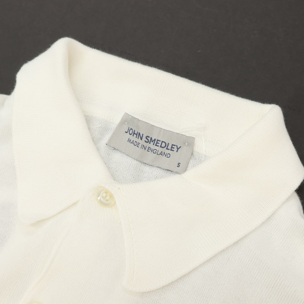 【中古】ジョンスメドレー JOHN SMEDLEY シーアイランドコットン ハイゲージ 半袖 ポロニット ホワイト【サイズS】【 状態ランクB 】【 メンズ 】