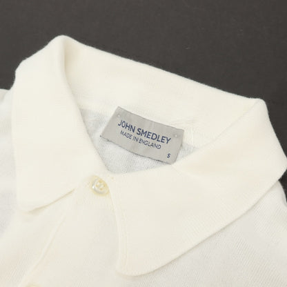 【中古】ジョンスメドレー JOHN SMEDLEY シーアイランドコットン ハイゲージ 半袖 ポロニット ホワイト【サイズS】【 状態ランクB 】【 メンズ 】
