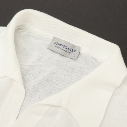 【中古】ジョンスメドレー JOHN SMEDLEY シーアイランドコットン ハイゲージ スキッパー 半袖 ポロニット ホワイト【サイズS】【 状態ランクB 】【 メンズ 】
