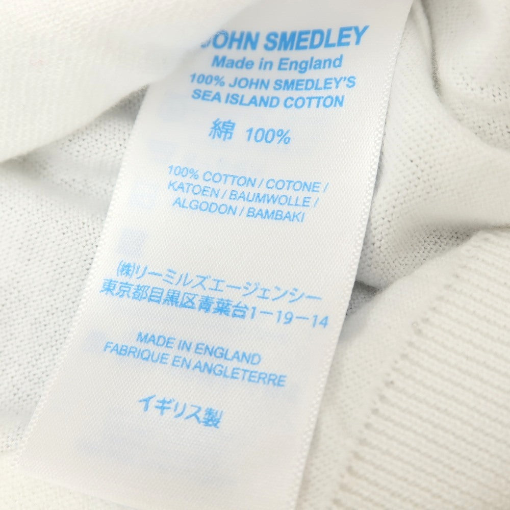 【中古】ジョンスメドレー JOHN SMEDLEY シーアイランドコットン ハイゲージ スキッパー 半袖 ポロニット ホワイト【サイズS】【 状態ランクB 】【 メンズ 】