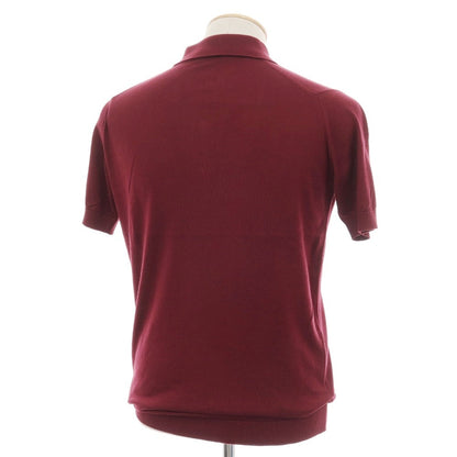 【中古】ジョンスメドレー JOHN SMEDLEY シーアイランドコットン ハイゲージ 半袖 ポロニット バーガンディ【サイズS】【 状態ランクB 】【 メンズ 】