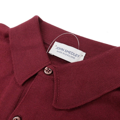【中古】ジョンスメドレー JOHN SMEDLEY シーアイランドコットン ハイゲージ 半袖 ポロニット バーガンディ【サイズS】【 状態ランクB 】【 メンズ 】