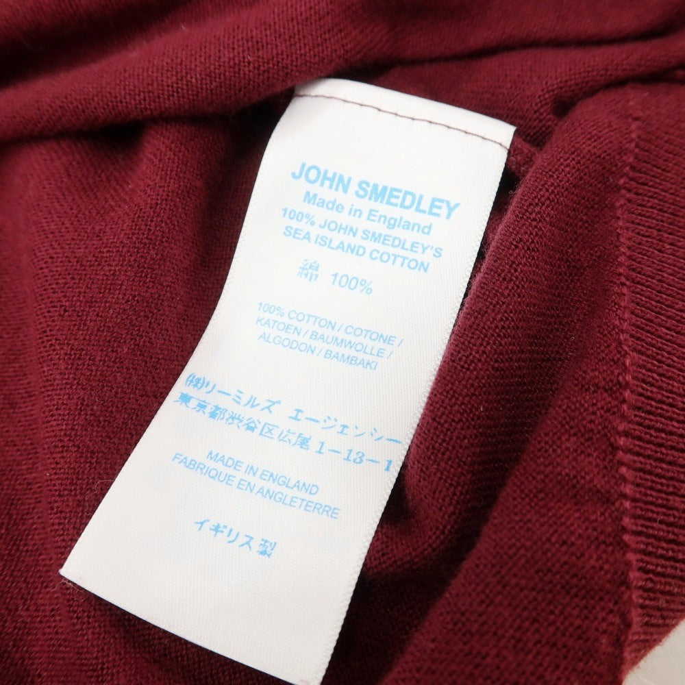【中古】ジョンスメドレー JOHN SMEDLEY シーアイランドコットン ハイゲージ 半袖 ポロニット バーガンディ【サイズS】【 状態ランクB 】【 メンズ 】