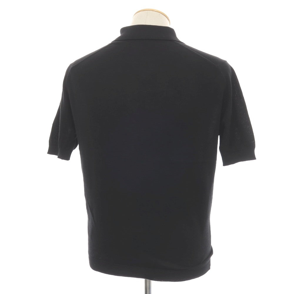【中古】ジョンスメドレー JOHN SMEDLEY シーアイランドコットン ハイゲージ 半袖 ポロニット ブラック【サイズXS】【 状態ランクB 】【 メンズ 】