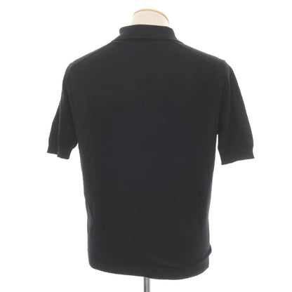 【中古】ジョンスメドレー JOHN SMEDLEY シーアイランドコットン ハイゲージ 半袖 ポロニット ブラック【サイズXS】【 状態ランクB 】【 メンズ 】