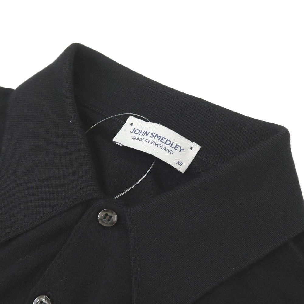 【中古】ジョンスメドレー JOHN SMEDLEY シーアイランドコットン ハイゲージ 半袖 ポロニット ブラック【サイズXS】【 状態ランクB 】【 メンズ 】