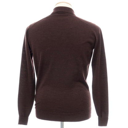 【中古】ジョンスメドレー JOHN SMEDLEY ハイゲージ ウール 長袖 ポロニット ブラウン【サイズXS】【 状態ランクA 】【 メンズ 】