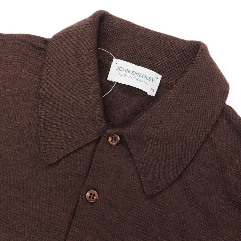 【中古】ジョンスメドレー JOHN SMEDLEY ハイゲージ ウール 長袖 ポロニット ブラウン【サイズXS】【 状態ランクA 】【 メンズ 】