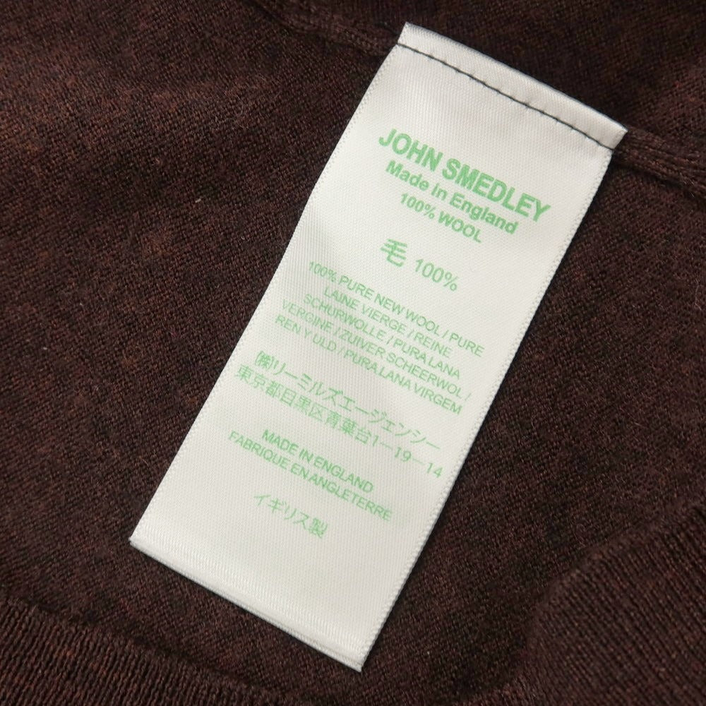 【中古】ジョンスメドレー JOHN SMEDLEY ハイゲージ ウール 長袖 ポロニット ブラウン【サイズXS】【 状態ランクA 】【 メンズ 】