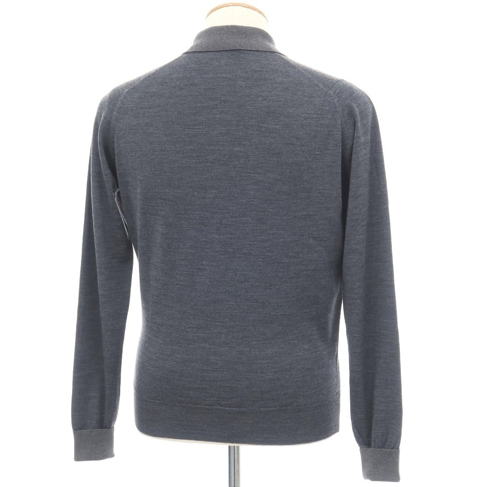 【中古】ジョンスメドレー JOHN SMEDLEY SHIPS別注 ハイゲージ ピュアウール 長袖 ポロニット グレー【サイズS】【 状態ランクA 】【 メンズ 】