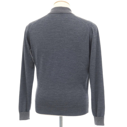 【中古】ジョンスメドレー JOHN SMEDLEY SHIPS別注 ハイゲージ ピュアウール 長袖 ポロニット グレー【サイズS】【 状態ランクA 】【 メンズ 】