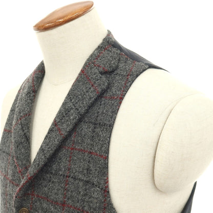 【中古】オックスフォードクラシック OXFORD CLASSIC ウール ハリスツイード チェック カジュアル系ジレ ベスト グレー【サイズ表記なし（M位）】【 状態ランクB 】【 メンズ 】