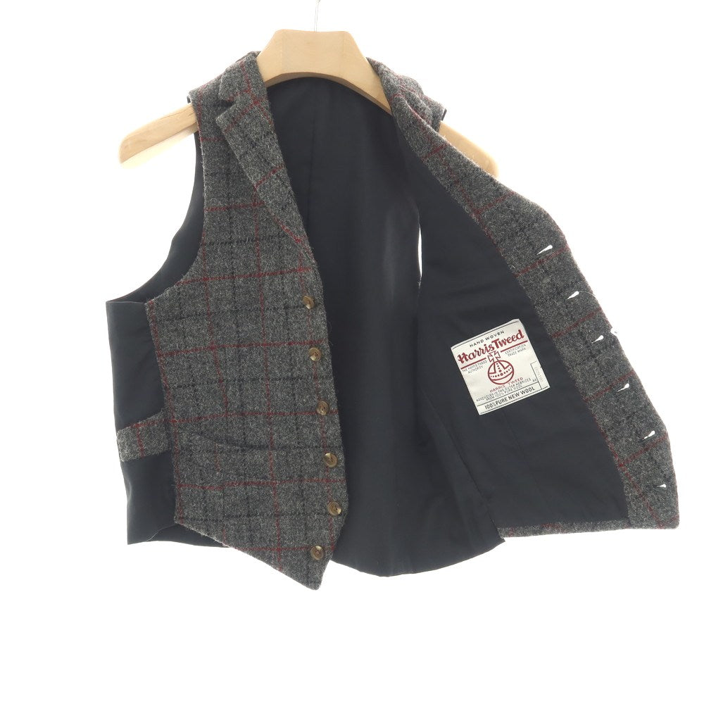 【中古】オックスフォードクラシック OXFORD CLASSIC ウール ハリスツイード チェック カジュアル系ジレ ベスト グレー【サイズ表記なし（M位）】【 状態ランクB 】【 メンズ 】