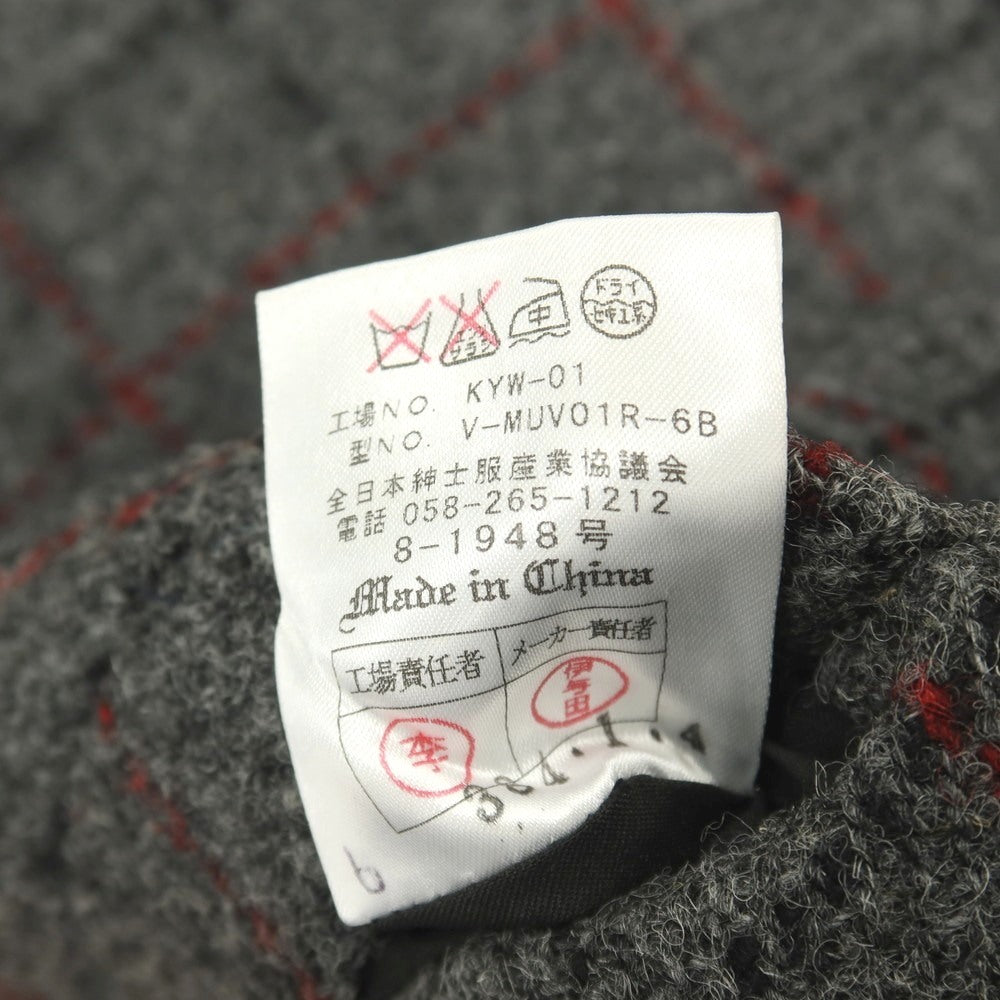 【中古】オックスフォードクラシック OXFORD CLASSIC ウール ハリスツイード チェック カジュアル系ジレ ベスト グレー【サイズ表記なし（M位）】【 状態ランクB 】【 メンズ 】
