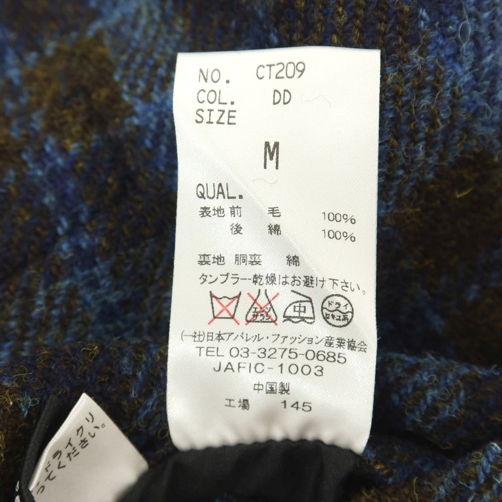 【中古】スーツカンパニー THE SUIT COMPANY ANTONIO LAVERDA ウール ハリスツイード チェック カジュアル系ジレ ベスト ブルーxカーキ【サイズM】【 状態ランクB 】【 メンズ 】