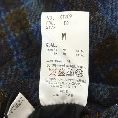 【中古】スーツカンパニー THE SUIT COMPANY ANTONIO LAVERDA ウール ハリスツイード チェック カジュアル系ジレ ベスト ブルーxカーキ【サイズM】【 状態ランクB 】【 メンズ 】