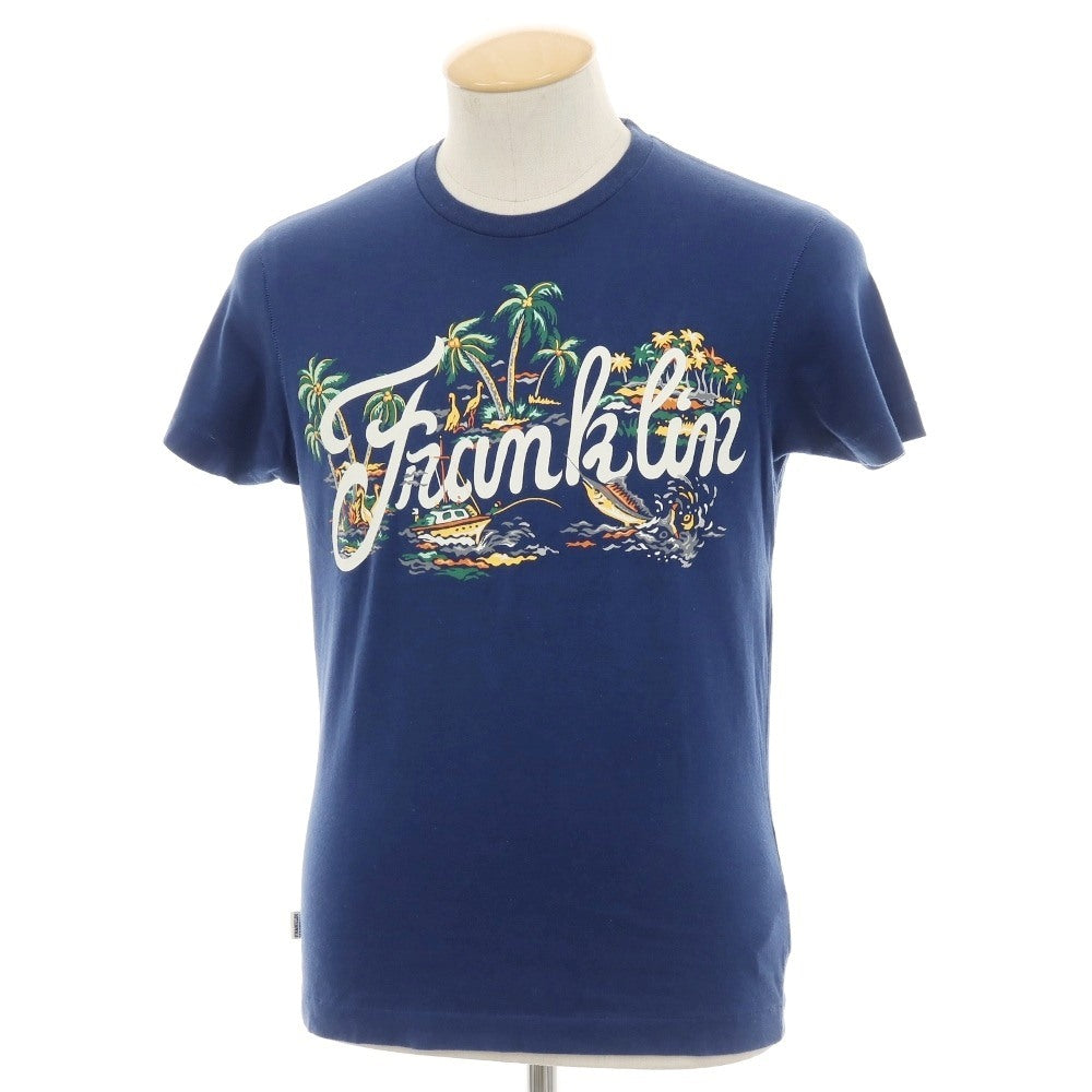 【中古】フランクリンマーシャル FRANKLIN&amp;MARSHALL コットン クルーネック 半袖Ｔシャツ ネイビーブルー系【サイズXS】【 状態ランクC 】【 メンズ 】